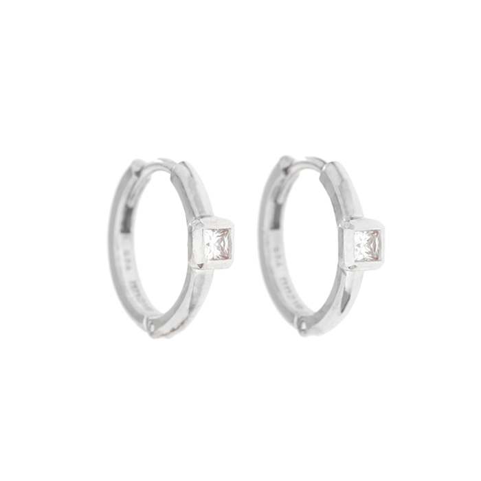 DAYZ Tiny Square Frame Hoop Earrings