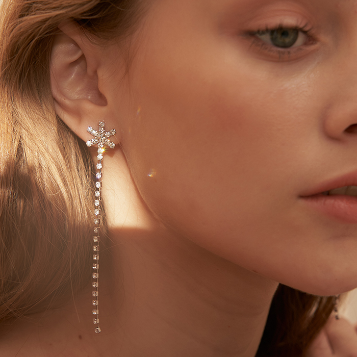 Holiday Snowflake Drop Earrings