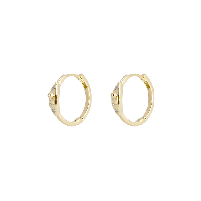 SEASONS 14-Karat Gold Lock Hoop Earrings