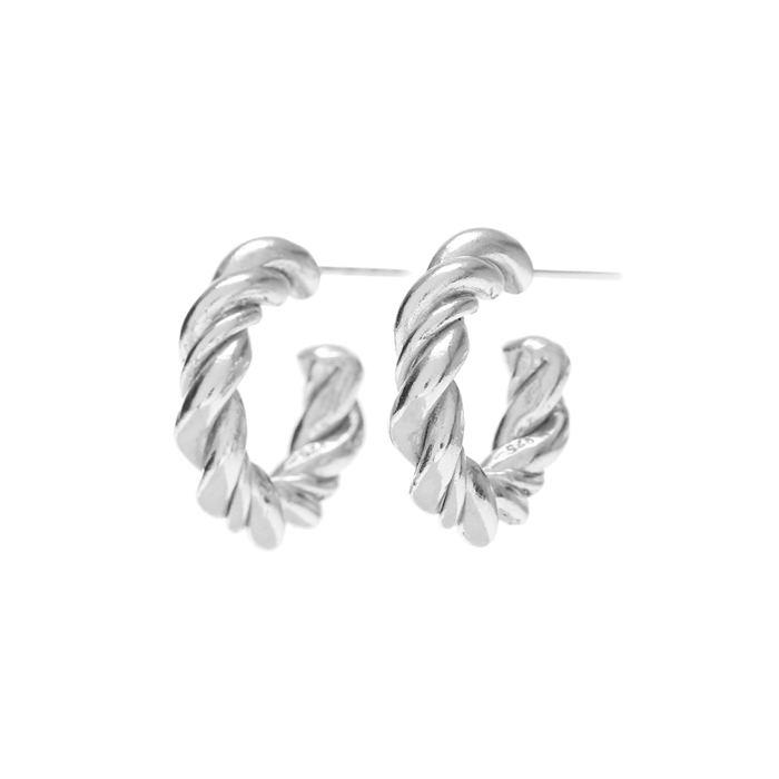 [리퍼브] Midnight Sun Small Braid Hoop Earrings