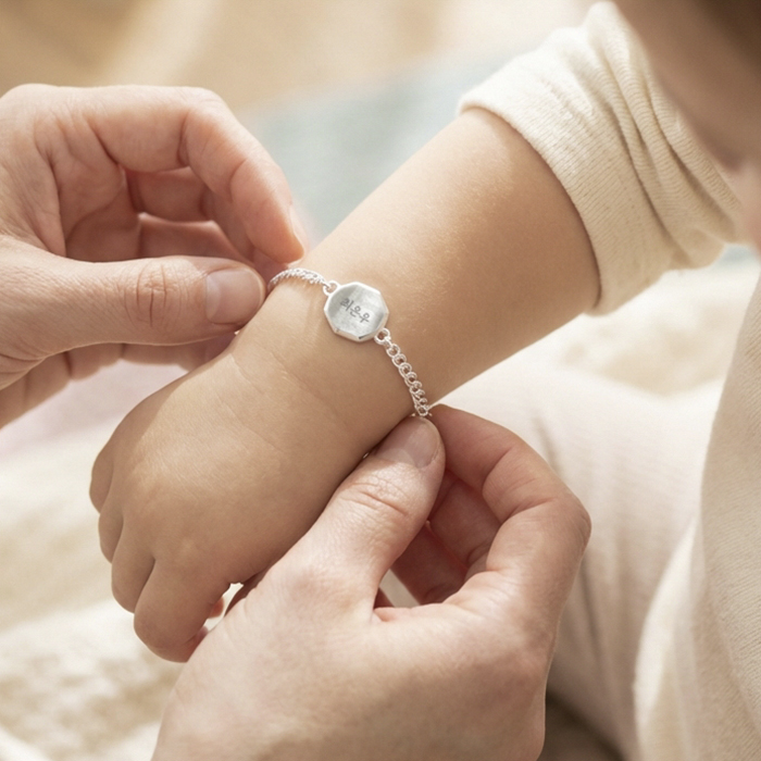 키즈 팔각 미아방지 팔찌